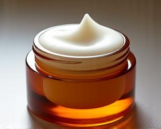 Crema corporal en envase de vidrio decorado